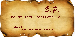 Bakálity Pasztorella névjegykártya